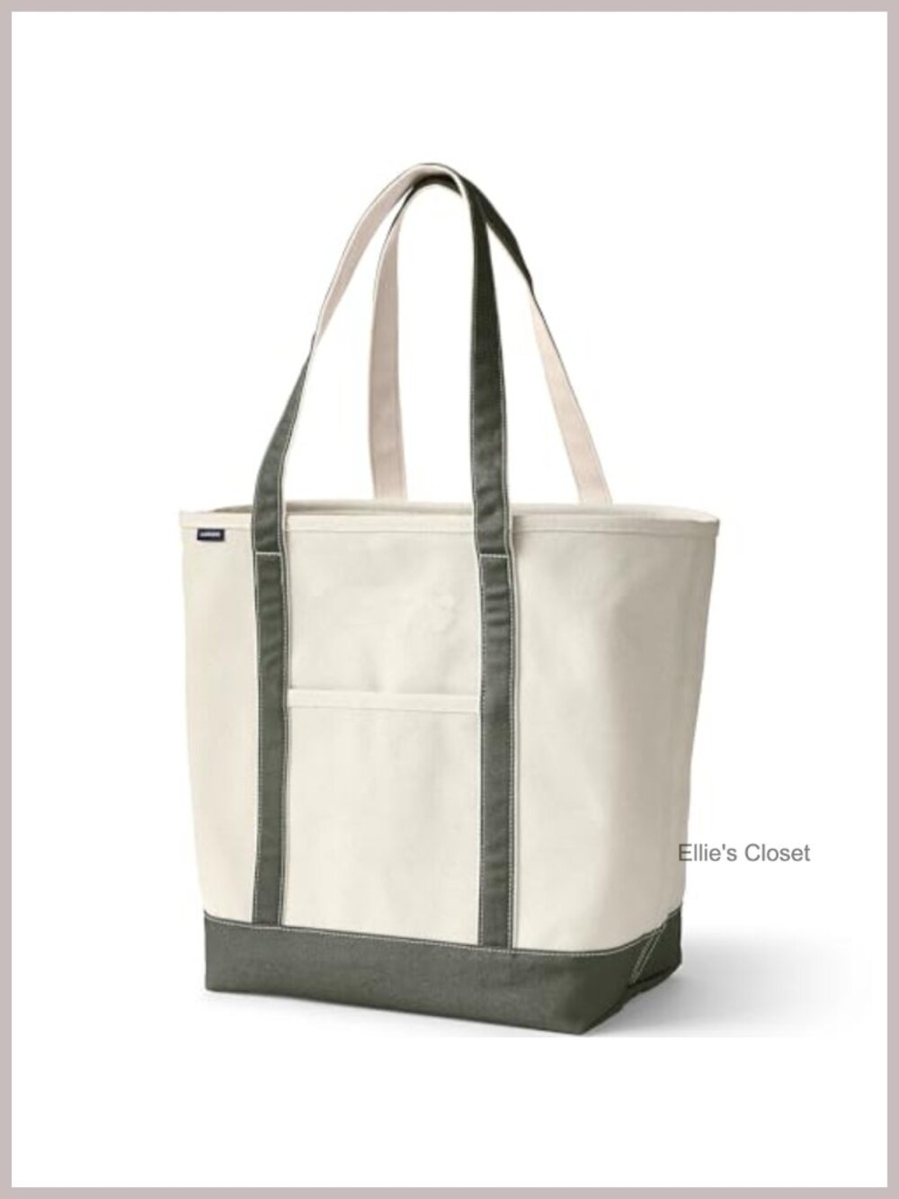 100% Cotton Canvas Open Top Tote Bag with 5 Pockets Shoulder Strap